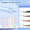 35PCS/Box Solid Color Pencil Cap Transparent Pen Tip Protector Cute Pencil Protective Case  Students