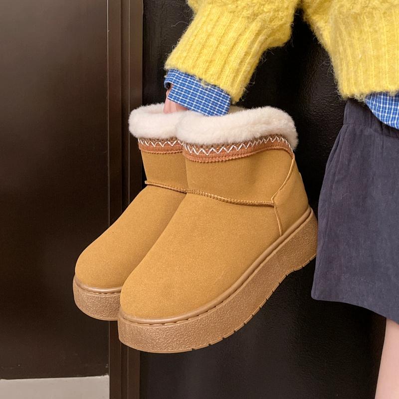 

Fashionable New Round Toe Comfortable Warm Casual Snow Boots Winter Comfortable Thick Sole Anti Slip Elegant Women s Boots 36