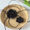 2 Pcs Separable Big Flower Choker Necklace for Women Elegant Romantic Ladies Long Rope Lace-up Chains Collar On the Neck Jewelry