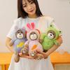 Cute Turn Into a Bear Doll Doll Creative Rabbit Dinosaur Turn Into a Teddy Bear Plush Toy Sleeping Pillow