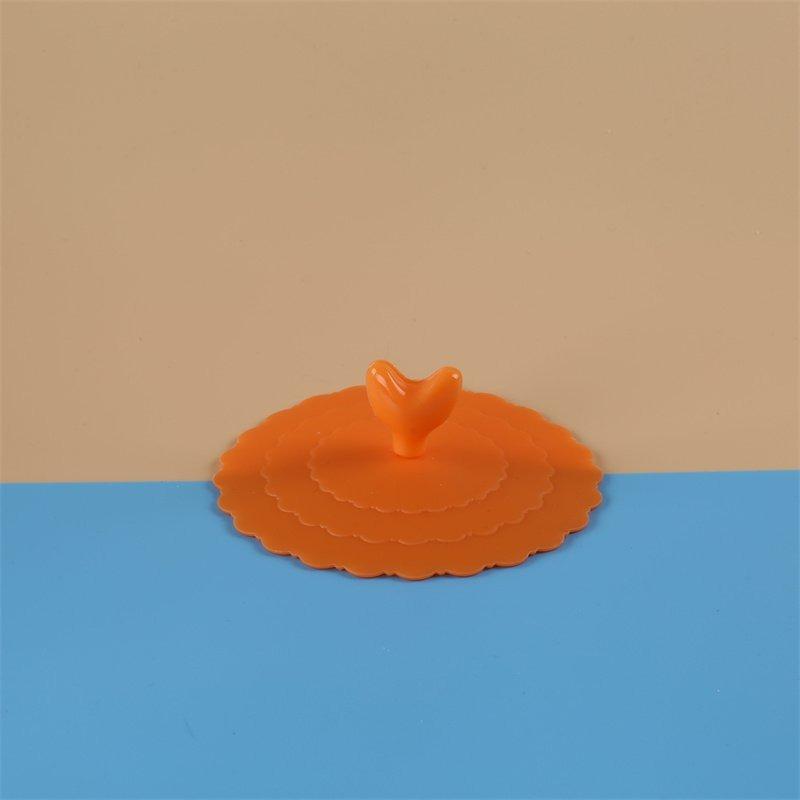 Wave Heart-shaped Spatula Spoon Silicone Cup Lid Heart-shaped Cup Lid Food-grade Silicone Dust-proof Lid