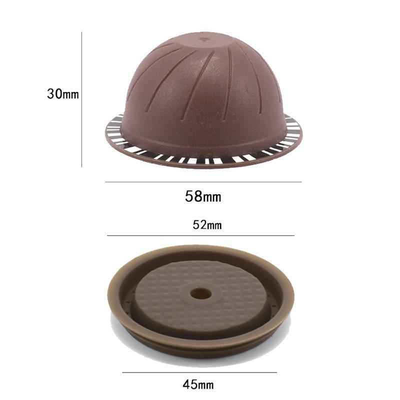 150ml/230ml Nespresso Vertuo Coffee Capsule Cup Reusable PP Coffee Capsule Shell with Silicone Cover Brush Powder Pressing Spoon