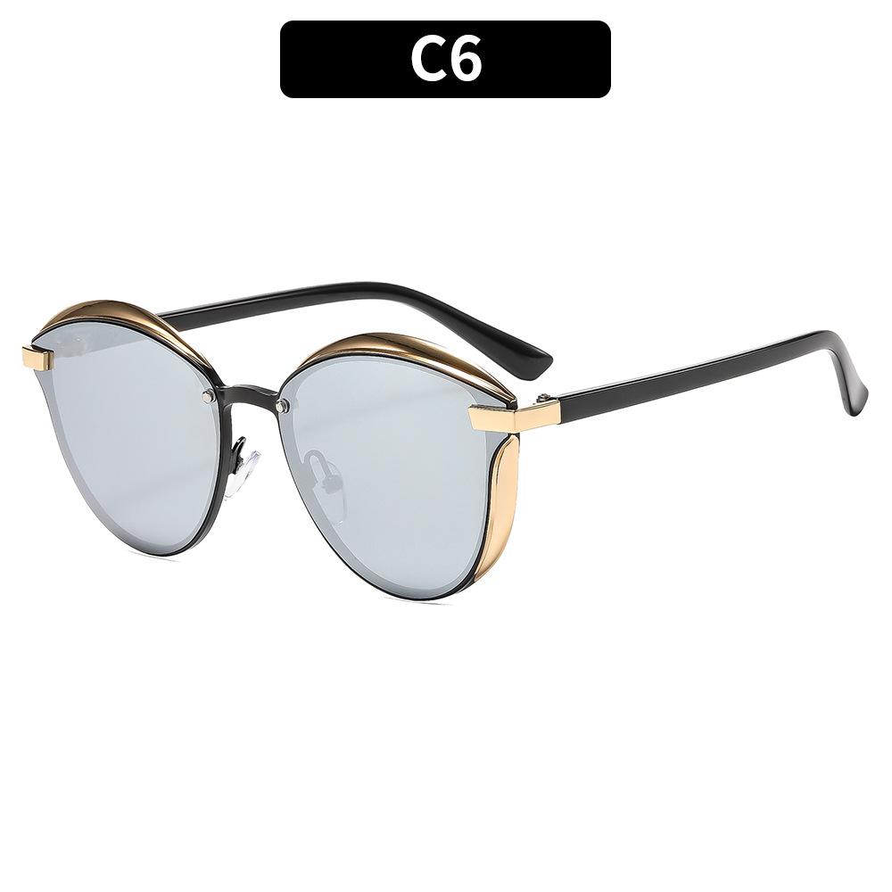 

Designer Metal Cat Eye Oversized Sunglasses Retro Vintage Style UV400 Protection for Beach Vacation Travel Activities Fashion as pictures