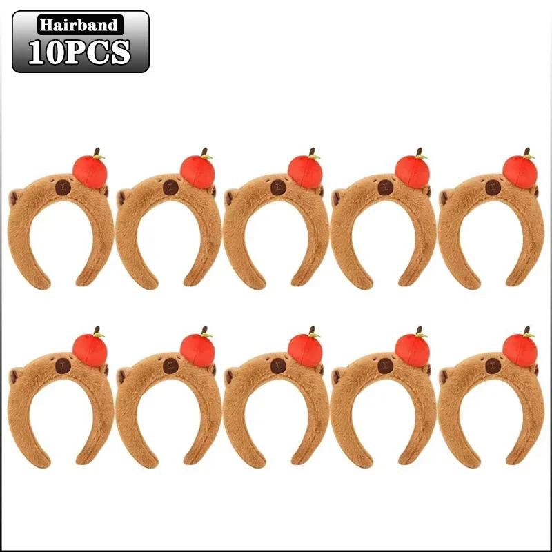 1-10PCS Plush Capybara Hair Hoop High Cranial Top Headband Cute Wash Headband Hair Accessories for Girls Kids Accessories