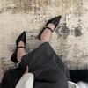 Koreanische Version von temperamentvollen spitzen Mary Jane Schuhen Damen Frühling 2025 neue Schaufel Pendlerschuhe niedriger Absatz flacher Ausschnitt ein Wort mit Einzel Schuhen