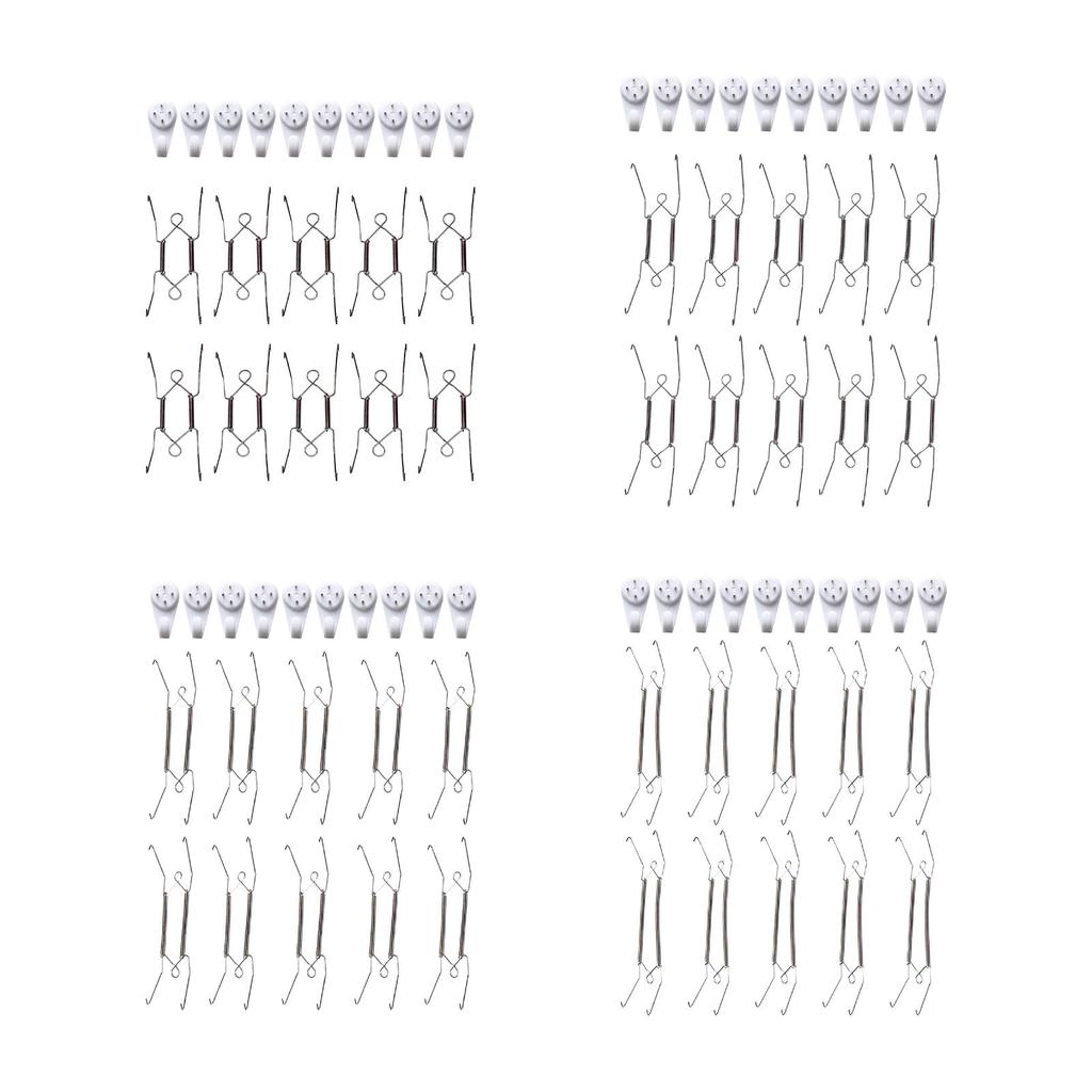 20x Aufhängbare Telleraufhänger Wandmontage für Dekorative Teller Kunst mit 10 Haken mit Nägeln Edelstahl Teller Ausstellungsaufhänger