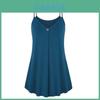 Elegant Women's Fashion Summer Plus V-neck Sleeveless Button Loose Hem T Shirt