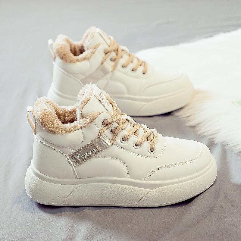 Winter Velvet Thickened Warm Snow Boots Women's Versatile New Thick-soled Cotton Boots Large Cotton Women's Shoes Winter Cotton Shoes