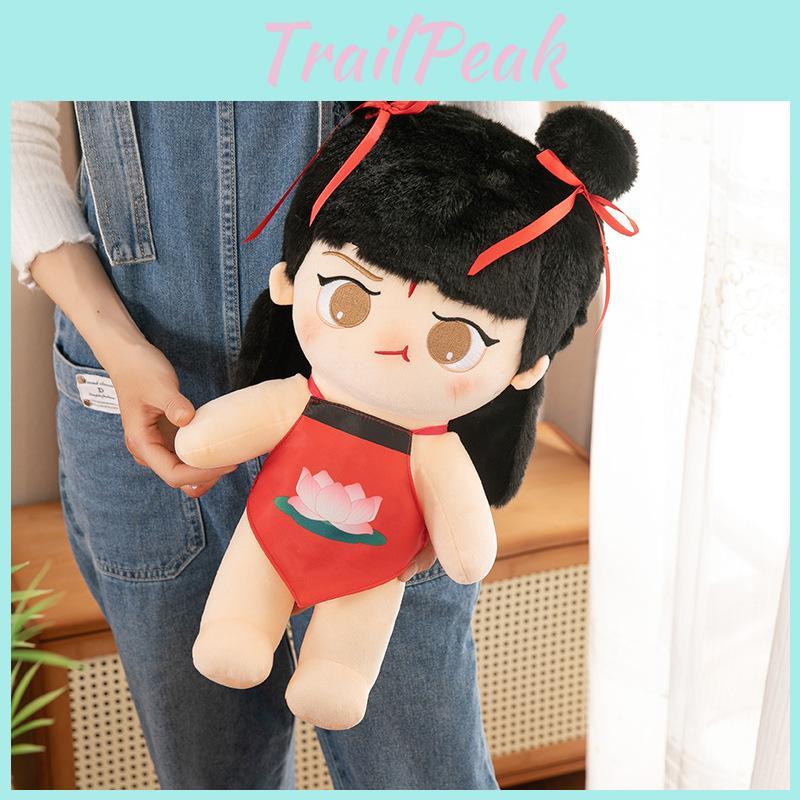 Nezha New Plush Toy Stuffed Doll With Red Braids Cushion Pillow Gift Kids For