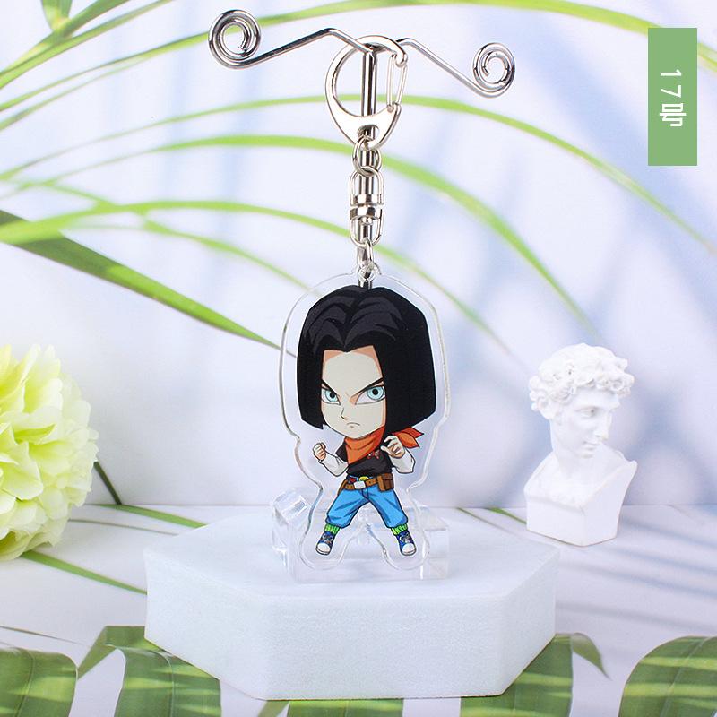 Anime Dragon Ball Acrylic Keychains Son Goku Vegeta Majin Buu Broly Frieza Trunks Zamasu Gogeta Lapis Super Saiyan Figures Toys
