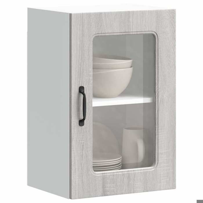 VidaXL Armoire murale de cuisine avec porte vitrée "Kalmar" Bois d'ingénierie gris Sonoma 853533