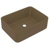 VidaXL Luxury Washbasin Countertop Basin Toilet Hand Wash Basin Bathroom Cosmetic Room Rectangular Cream Matte 147051