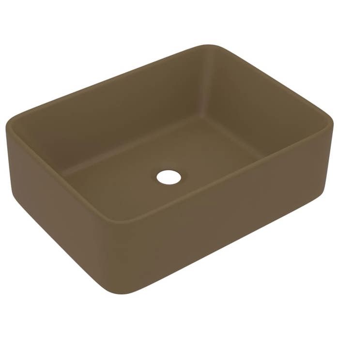 VidaXL Luxury Washbasin Countertop Basin Toilet Hand Wash Basin Bathroom Cosmetic Room Rectangular Cream Matte 147051
