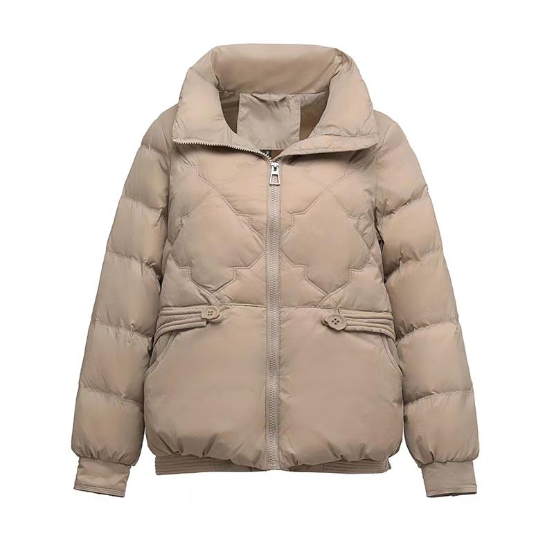 Daunenjacke Damen Kurzstil 2024 Neu Winter Stehkragen Warm Weiße Entendaunen