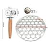 Metal Dumpling Maker 37 Hole Pastry Press with Wooden Handle Double Wheel Pasta Cutter for Ravioli Dumplings Kitchen Tool