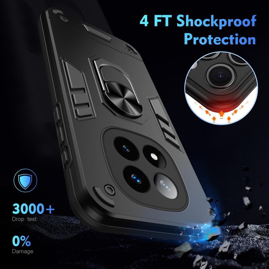 Military Armor Shockproof Case For Xiaomi Redmi Note 14 Pro Plus Note 14 Pro+ 5G Protective Cover Ring Stand Holder Fundas Coque