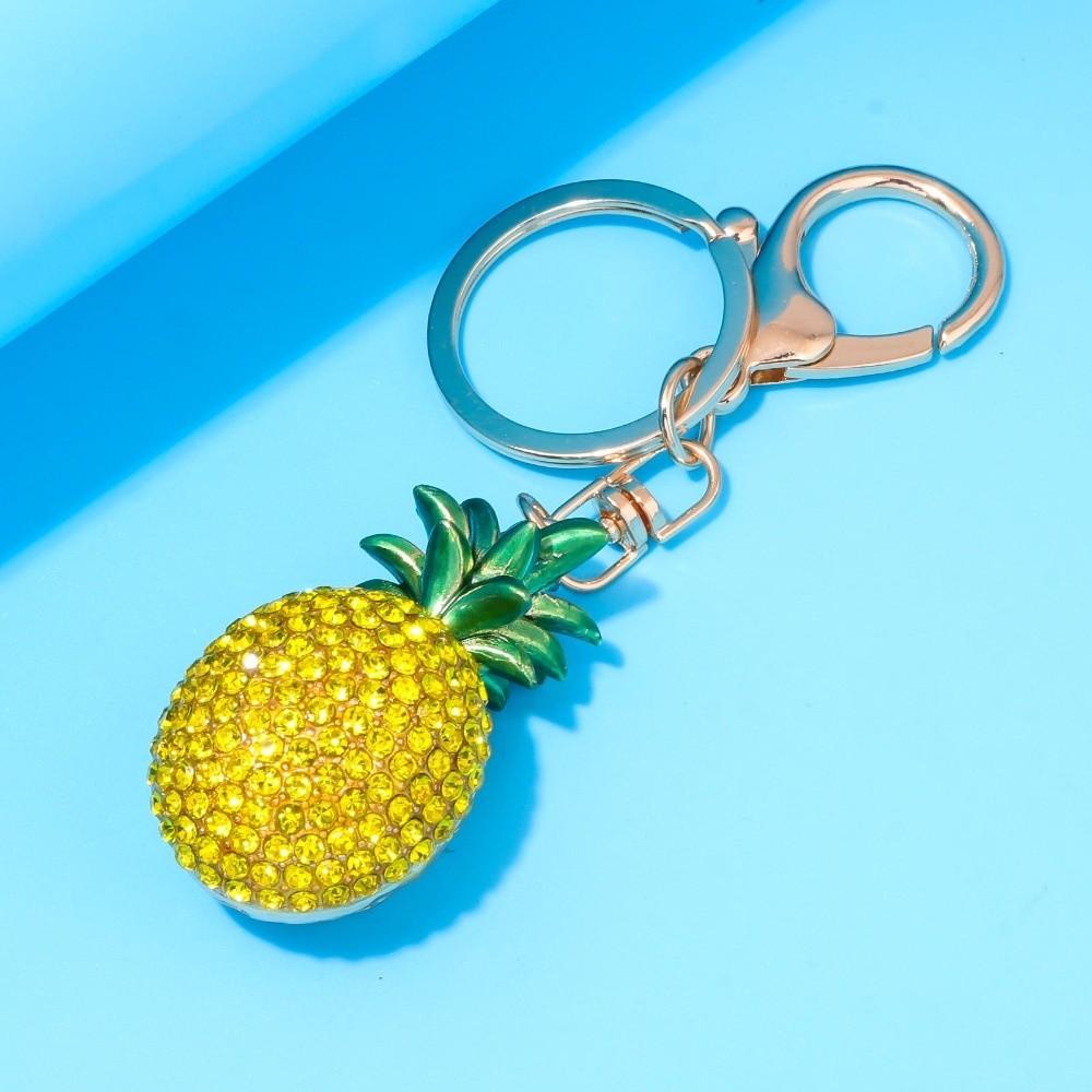 Cartoon Simulation Fruit Keychain Heart Shape Bag Charms Fruit Bag Pendant Keychain Bag Decoration