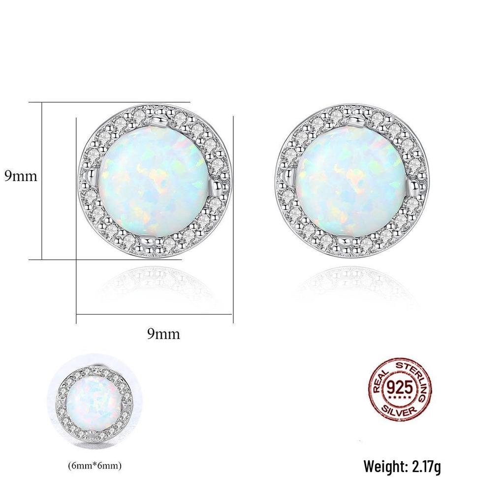 PAG&MAG S925 Silver Opal Zircon Fashion Earrings for Women