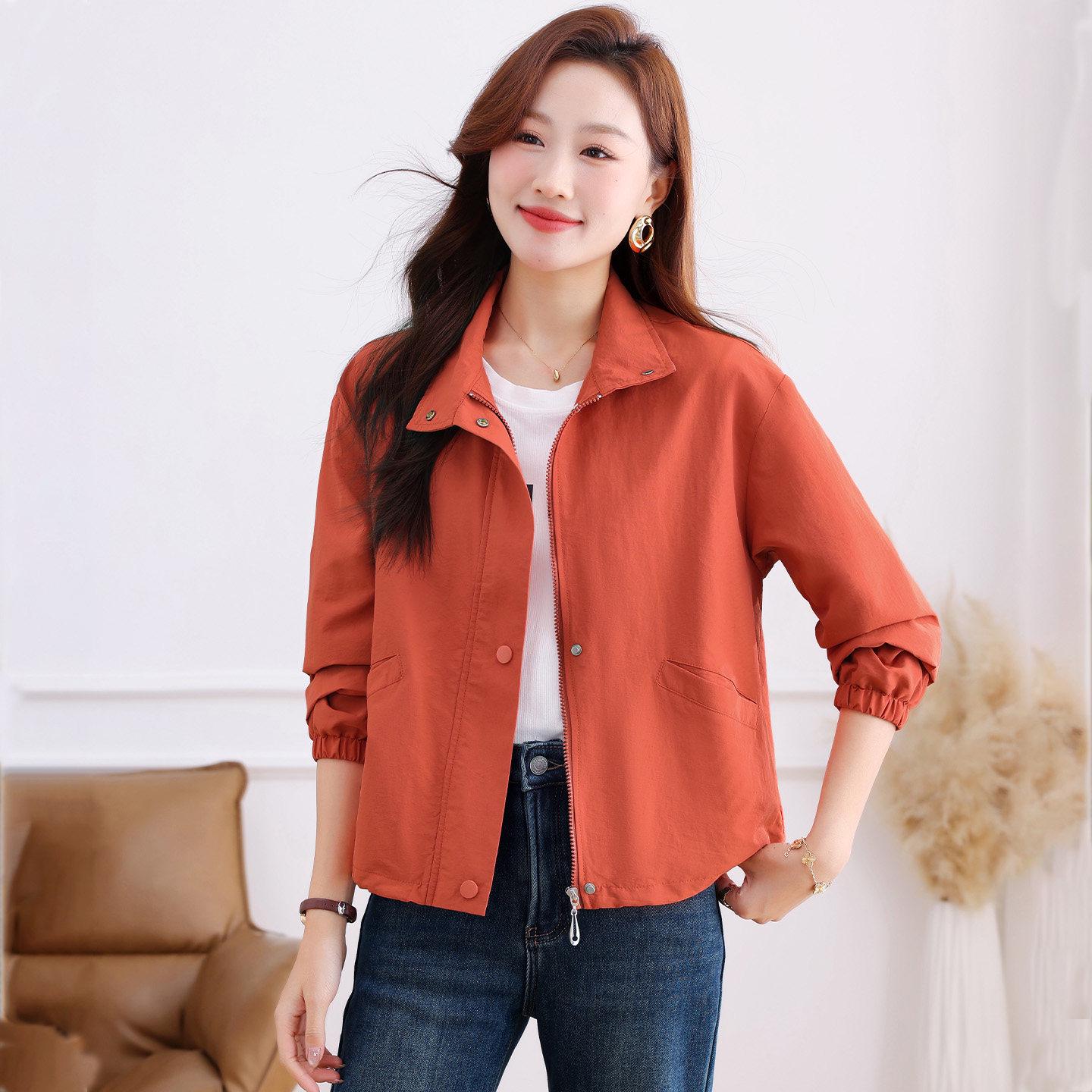 

Women s Short Trench Coat: Spring & Autumn 2026 - Popular Style for Petite Moms. L (recommended for weight 100-115 kg) оранжевый/красный