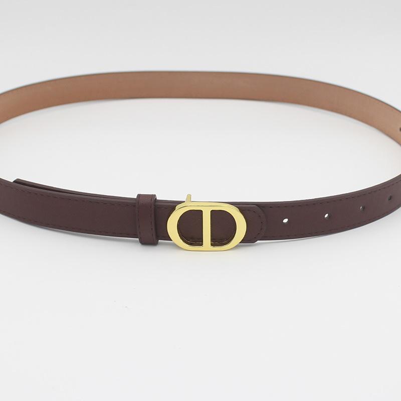 

Ремень с D-образной пряжкой из золотого сплава для женской моды - Джинсовый аксессуар в европейском и американском стиле 105cm