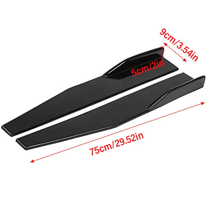 74.5CM Car Rear Bumper Lip Trim Protector Side Skirts Cover For Cars Bumper Spoiler Splitter Lip Rocker Wings Black Protection