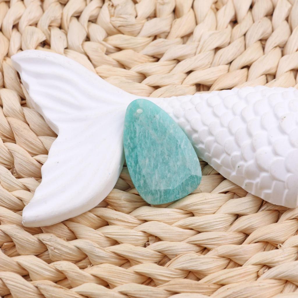 Natural Amazonite Geometric Cut-Edge Pendant for Earrings, Semi-finished Handmade Jewelry Accessory