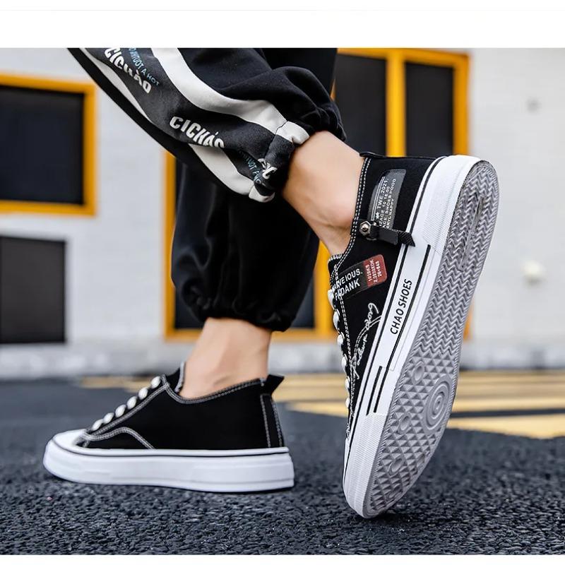 Letnie Męskie Trampki Płócienne Niskie Codzienne Oddychające Buty Nastolatki Modne Lekkie Młodzieżowe Streetwear Wygodne Obuwie
