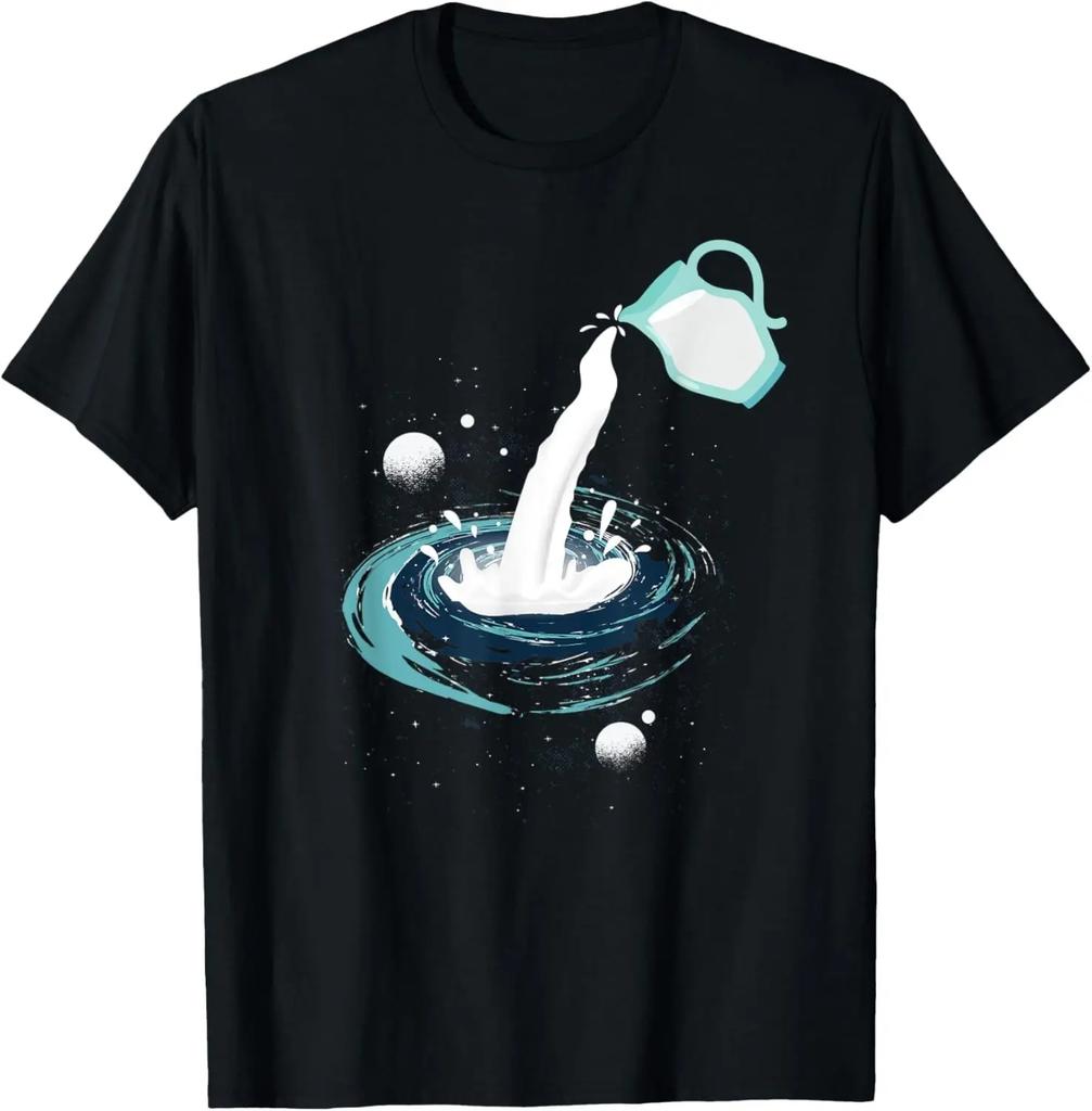 Interesting You Are Here Galaxy Astronomy Galaxy Space Science Fiction T-shirt Men's Graphic T-shirt Street Wear Harajuku Tops