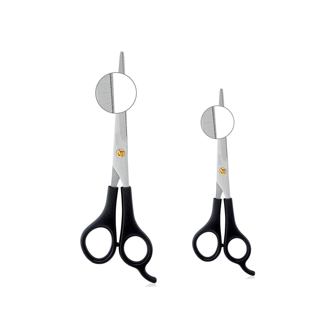 Verceys S-5 S-7 Inch Barber Beard Mustaches Cutting Scissors/Shears - 5 Inches 7 Inches - Stainless Steel (2 Scissors)