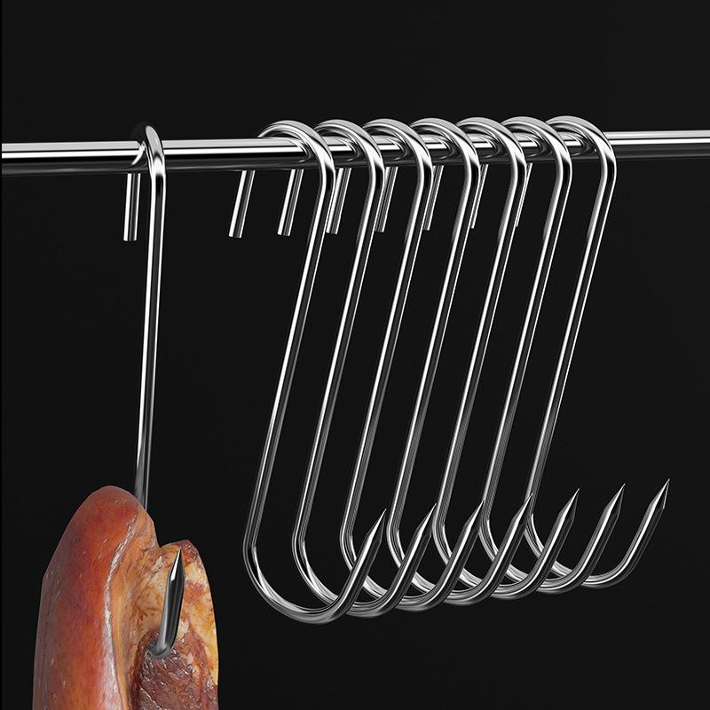 

Stainless Steel Multifunctional Meat Hook for Bacon, Fish, Sausage, Poultry, and More Wire Diameter 1.85mm * Length 12cm