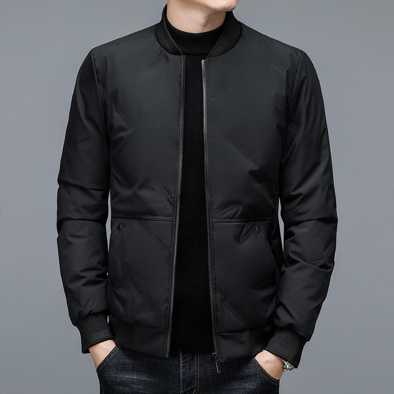 

Мужская зимняя утиная пуховая куртка с воротником-стойкой, утолщенная бейсбольная майка, деловая, модная, повседневная, термокуртка 5XL чёрный