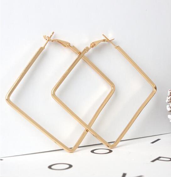 

Trendy White Alloy Personality Exaggerated Square Large Round Earrings Women Gifts Zircon, Long Statement Bohemian Earrings золотий