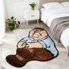 Washable Cartoon Character Shaped Rug Non Slip Bedside Mat Living Room Game Area Floor Mat Indoor Home Decor
