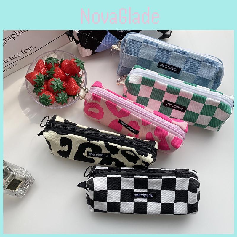Large Capacity Literary Pencil Case Artistic Pen Bag For Girls Fashionable Makeup Pouch