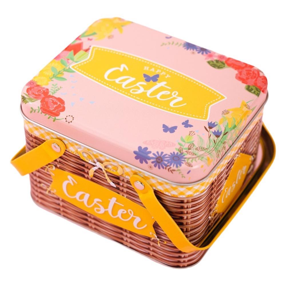 Sealing Easter Gift Boxes Cartoon Bunny Pattern Easter Boxes Easter Metal Tin Box  Boys and Girls