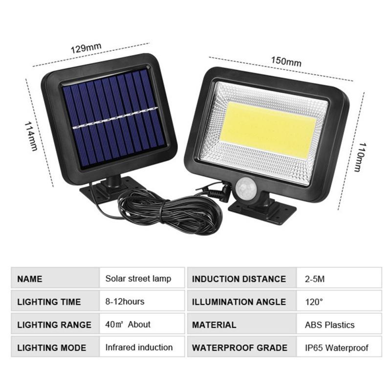 2/1 Pack of 100COB Waterproof IP65 Super Bright Solar Motion Sensor Wall Lamp Garden Outdoor High Brightness Lamp Garage Lamp