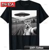 Cat Selfie with Alien UFO Funny Cat Gifts for Men Women Kid T-Shirt  Tshirt Creative Classic Unique Shirt Harajuku Holiday Style