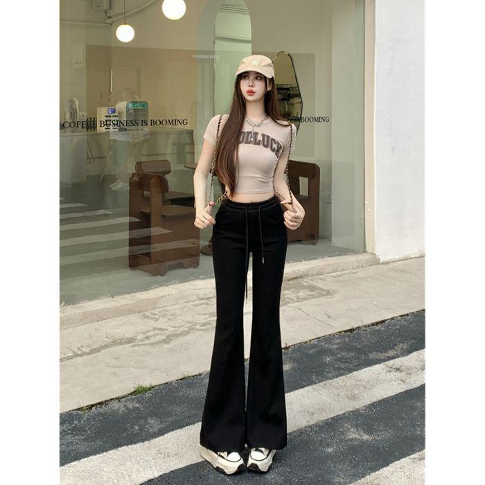 Hua Cotton Blend Micro-Flare High Waist Slimming Sweatpants for Women - 2025 Autumn Collection