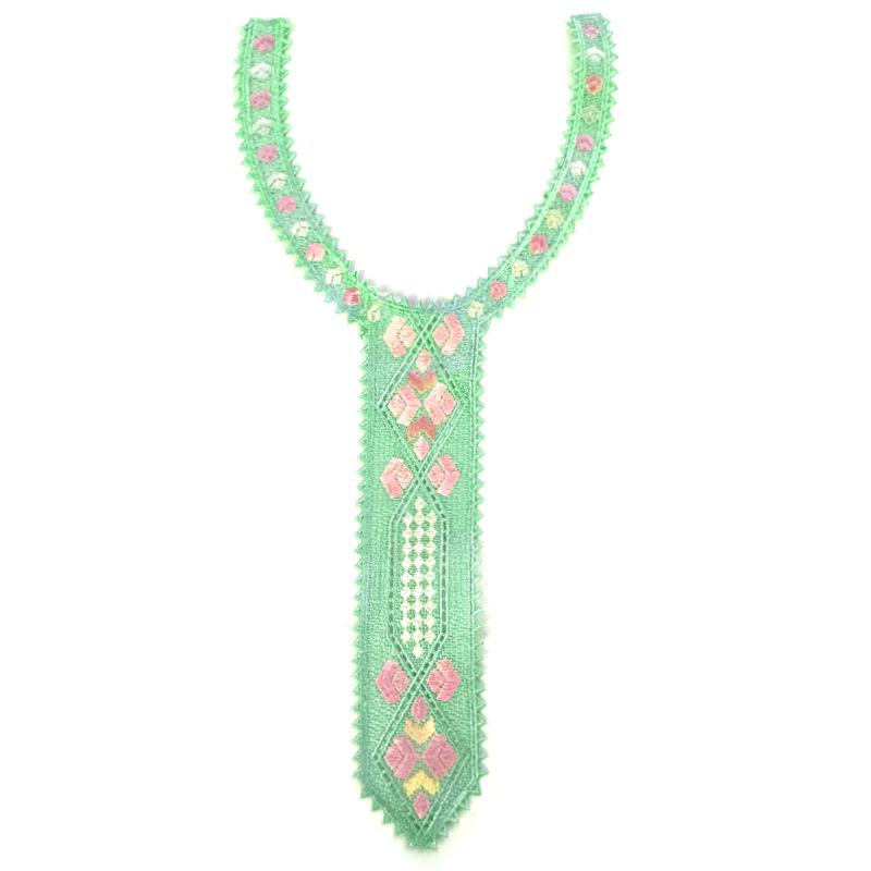 Color Embroidery Lace Collar Piece Personalized Tie Shape Heavy Industry Embroidery Fake Collar Clothing Corsage Accessories Collar Piece
