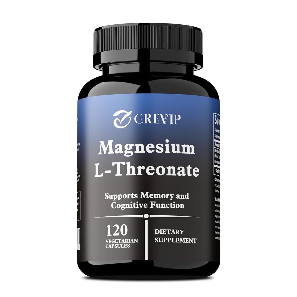 Nährkapseln mit hochdosiertem Magnesium-L-Threonat, natürlich extrahiert und leicht absorbierbar, für Erwachsene geeignet.