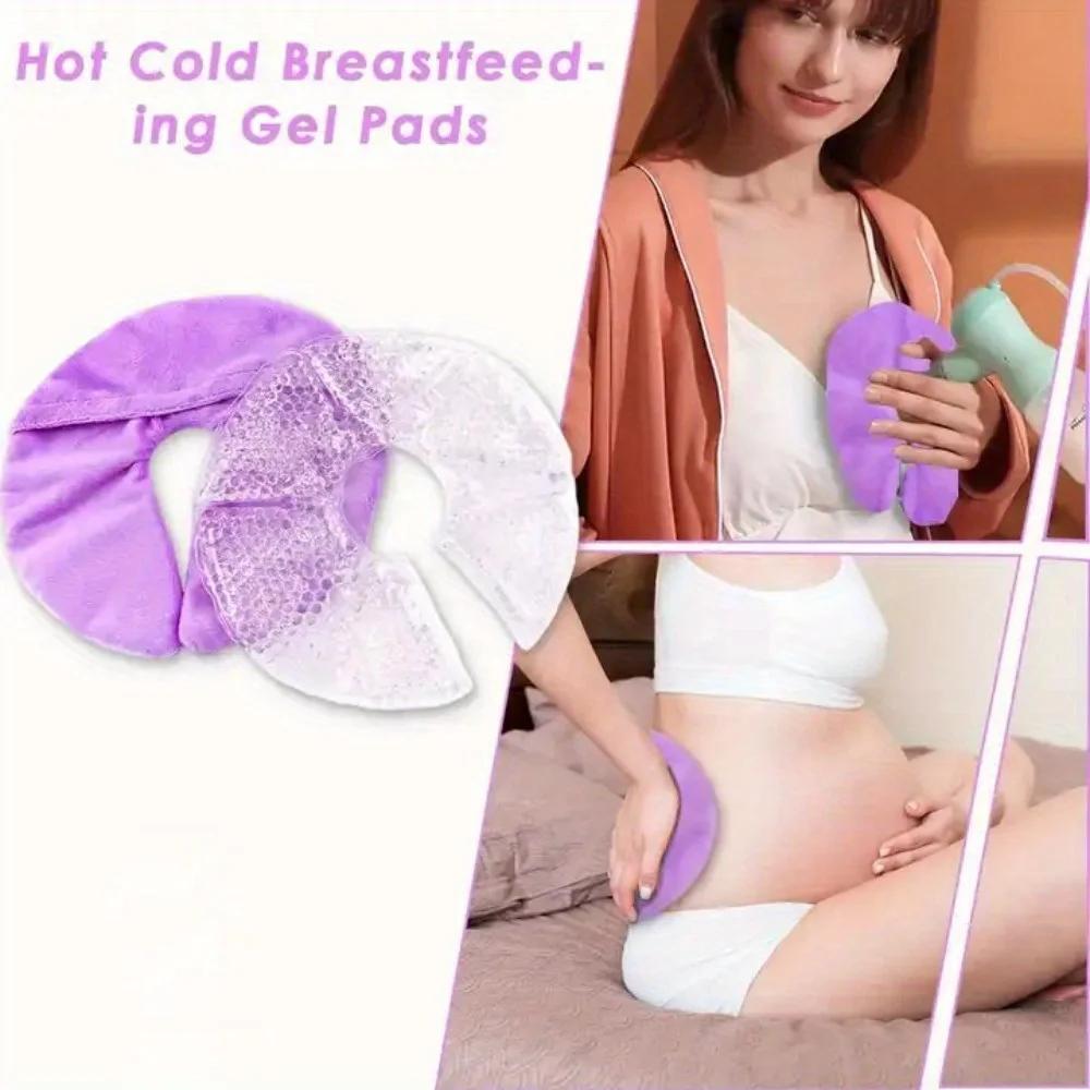 1pc Large Gel Bead Breast Ice Packs - Hot/Cold for Pain Relief, Breastfeeding Essentials, -Grade PVC, Breast Cooling/Heat Pads,