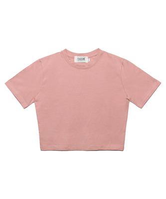 TAILOR STUDIO Taylor Basic Stretch Crop Short Sleeve Tee (Pink)