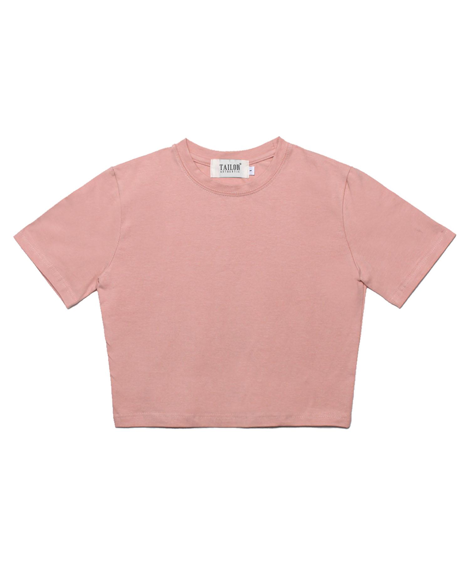Taylor Studio Taylor Basic Stretch Crop Short Sleeve Tee (Pink) 1