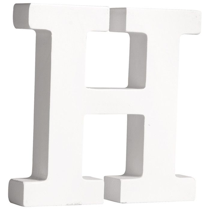 Letter H MDF White 11 Cm
