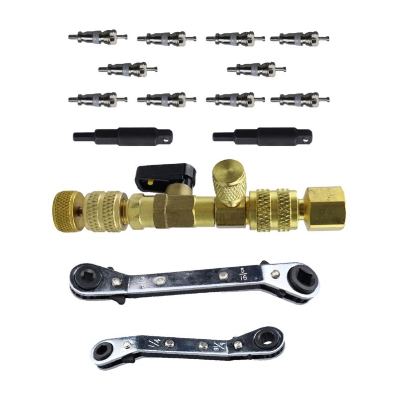 Air Conditioning Valves Cores Remover Installer Tool Essential Tool Kits for Removing Installing Air Conditioning Valves