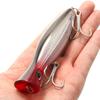 12cm   45g Large Popper Lure Artificial Seal Lure 3D Eyes Hard Popper Fishing Lure with Hooks and Ring for Saltwater