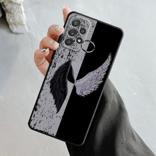 

Чехол для телефона с крыльями ангела и демона для Samsung Galaxy A14 A73 A53 A71 A51 A31 A33 A22 A12 A21s A13 A32 A52s A72 A52 A23 Samsung A52s 5G