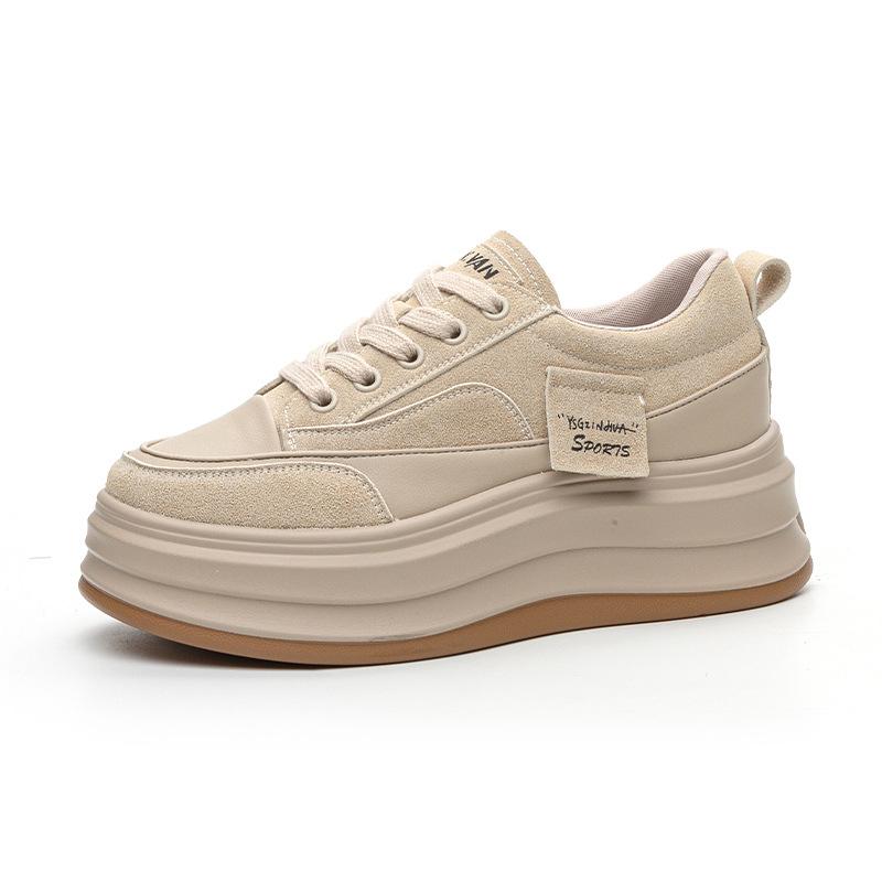 Leather muffin thick baseplate shoes autumn and winter leopard print small velvet sports and leisure shoes