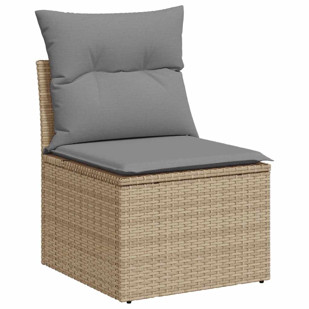 Vidaxl 6-Cz. Garden Furniture Set With Cushions, Beige, Poly Rattan