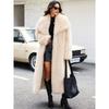 Shaggy Faux Fur Warm Maxi Overcoat for Women Luxury Lapel Open Front Fluffy Winter Parka Outwear Long Jackets Women's Long Sleeve Shawl Collar Coats